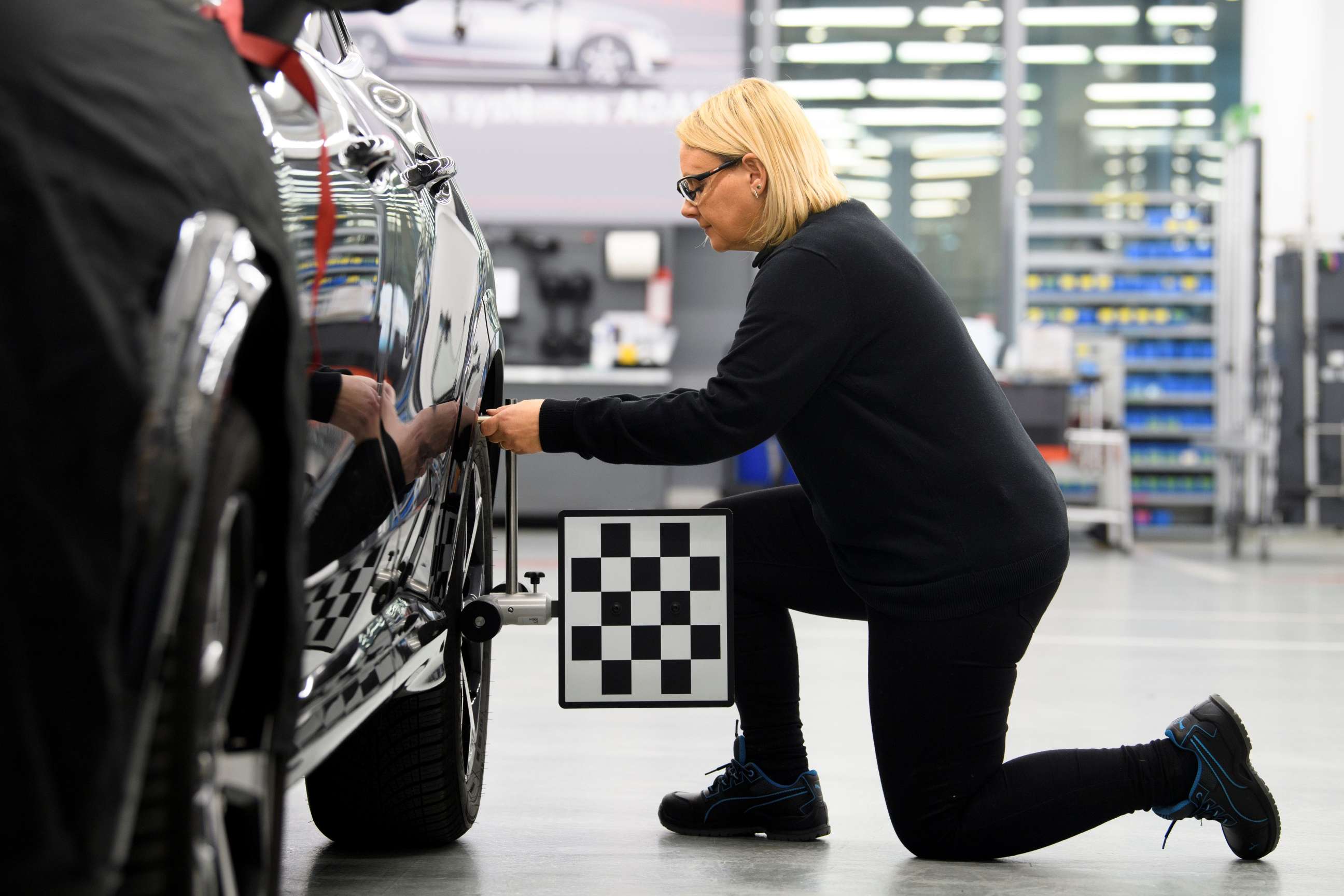 Technician performing a recalibration