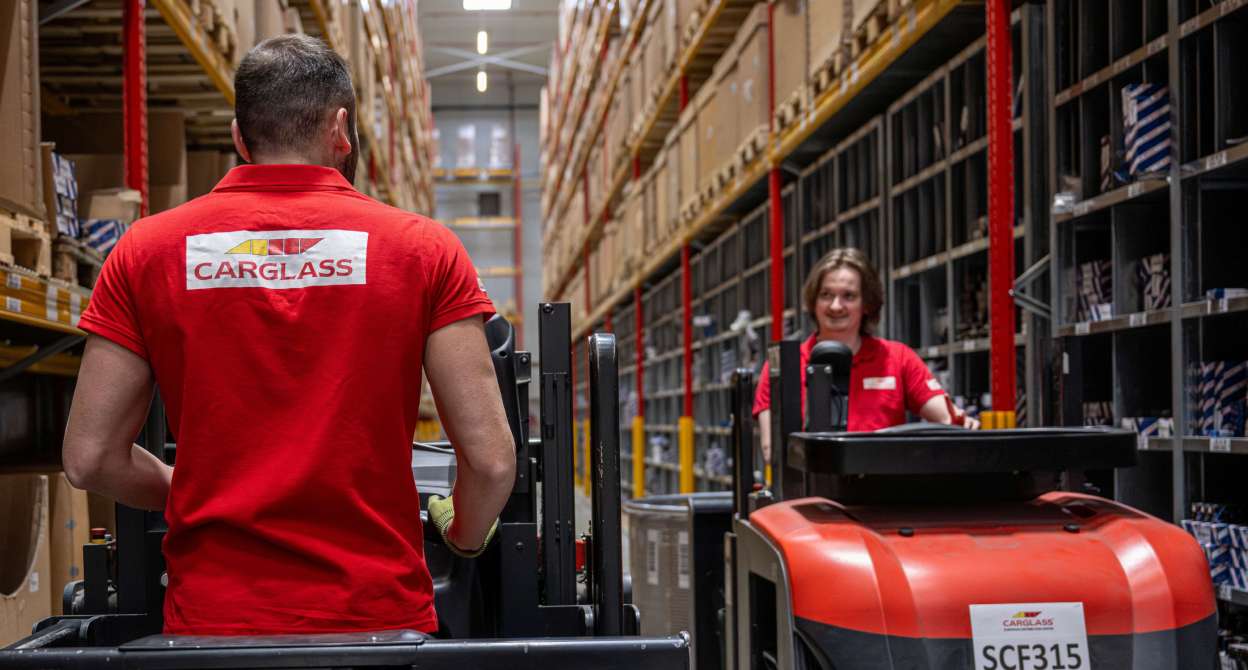 Warehouse colleagues interacting 