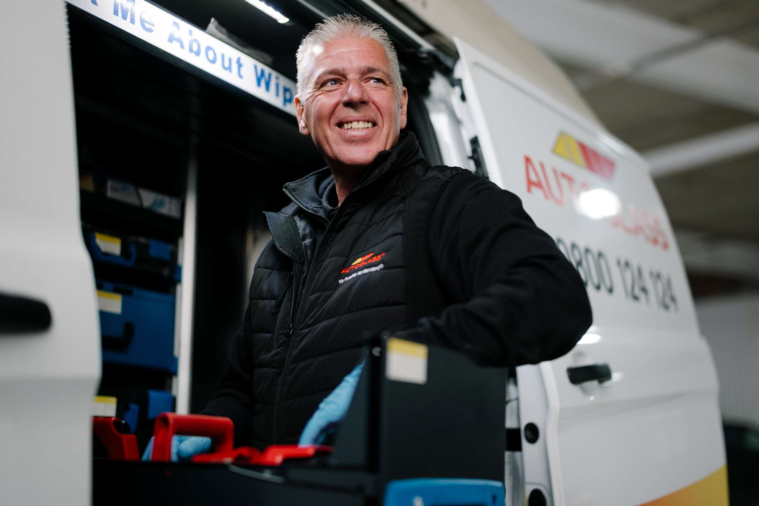 Technician and his van