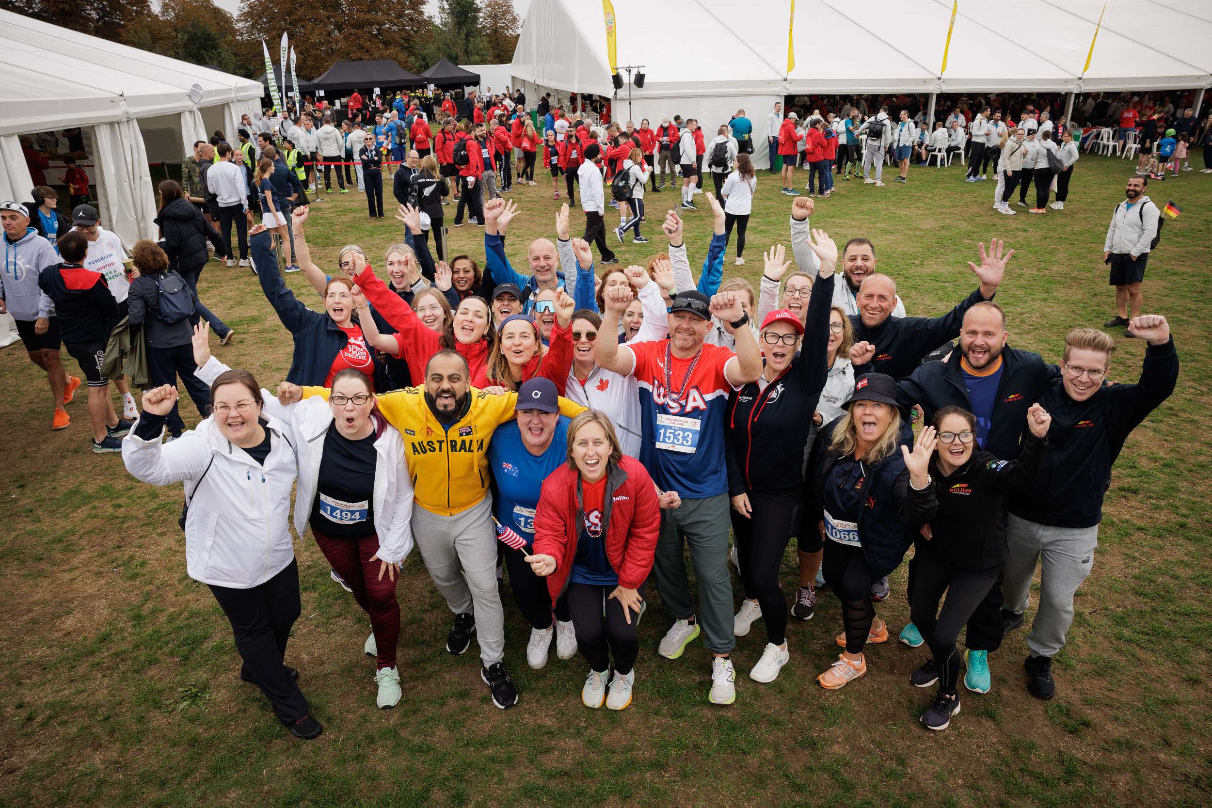 Colleagues cheering at the Spirit of Belron Challenge event