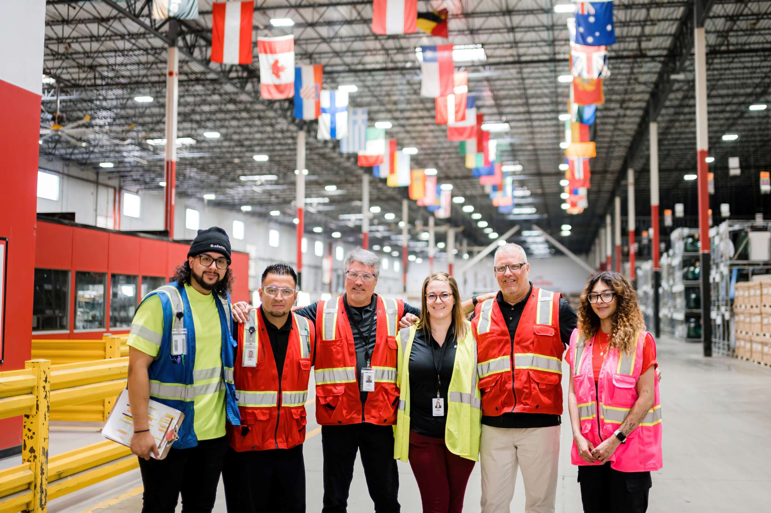 Warehouse team in distribution centre